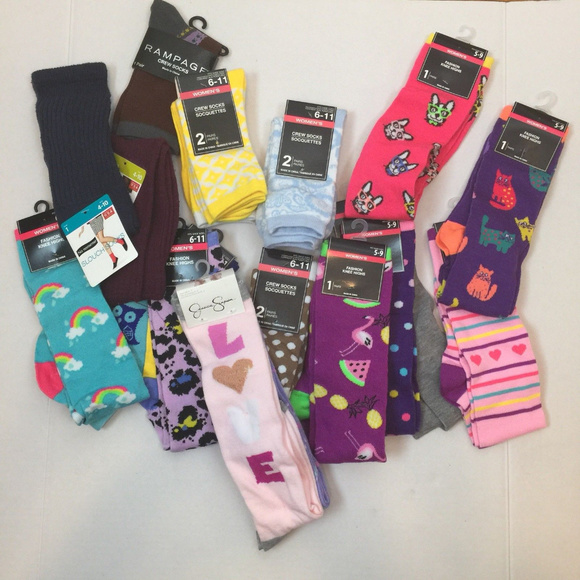 Accessories - Lot of Socks 20 Pair Knee Length Crew Boot Designs